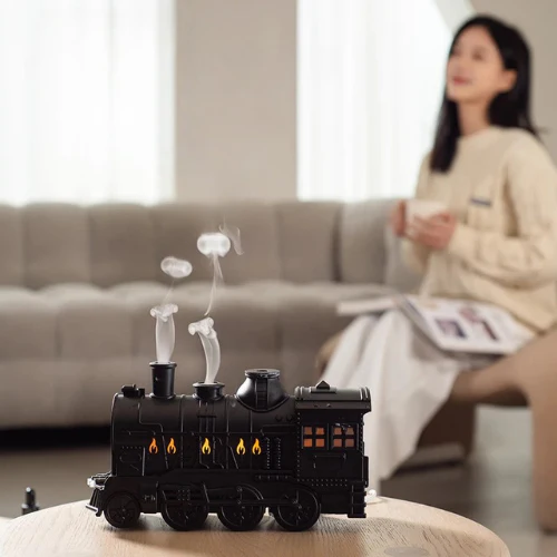 Locomotiva a Vapore Decorativa con Effetto Fumo & Luci LED